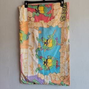 Teenage Mutant Ninja Turtles vintage 1980s pillowcase TMNT beige rocks